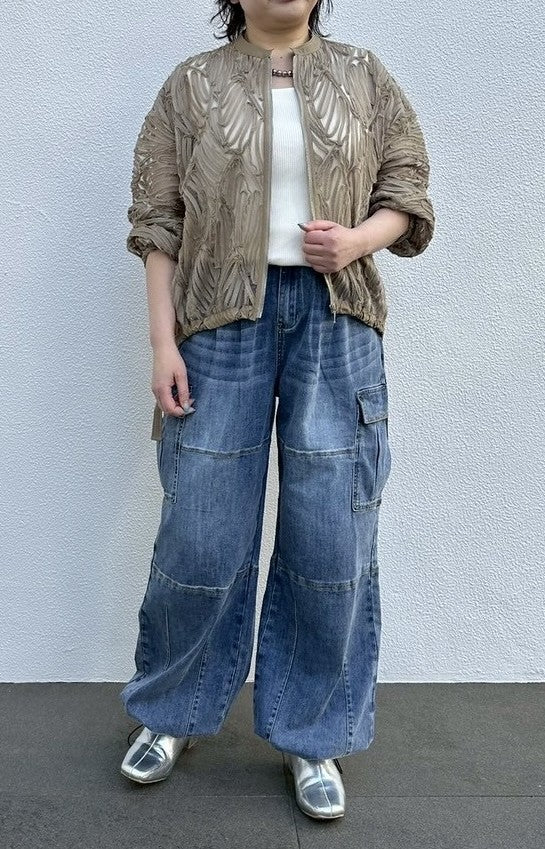 【INDIMARK 】ワイドカーゴデニムパンツ